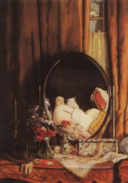 コンスタンチン・ソモフ Painting - 化粧台の鏡に親密に映るコンスタンチン・ソモフ